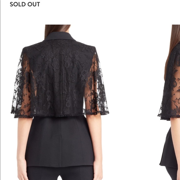 Alexander McQueen cape blazer with black lace - Picture 2 of 3